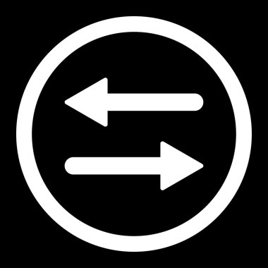 Arrows Exchange flat white color rounded vector icon