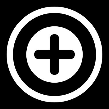 Create flat white color rounded vector icon