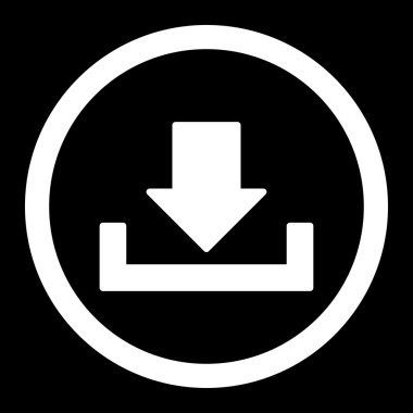 Download flat white color rounded vector icon