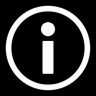 Bilgi düz beyaz yuvarlak renkli vektör simgesi