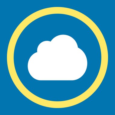 Cloud flat yellow and white colors rounded vector icon