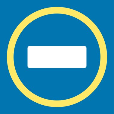 Düz sarı ve beyaz renklerde vektör simge yuvarlak