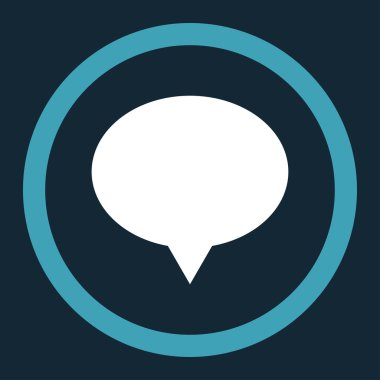 Afiş düz mavi ve beyaz renkler vektör simge yuvarlak