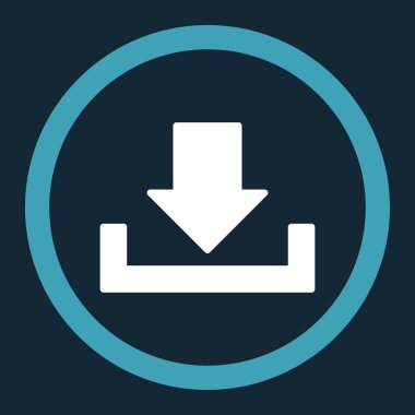 Download yuvarlak düz mavi ve beyaz renkler vektör simge