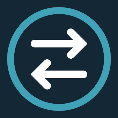 Fiske vurmak yatay düz mavi ve beyaz renkler yuvarlak vektör simgesi