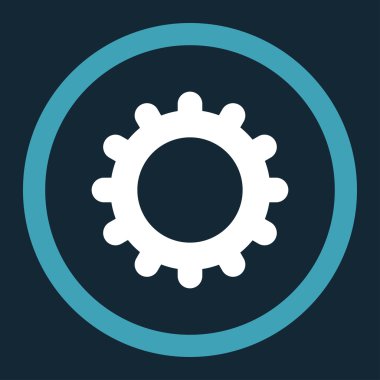 Vites düz mavi ve beyaz renkler vektör simge yuvarlak