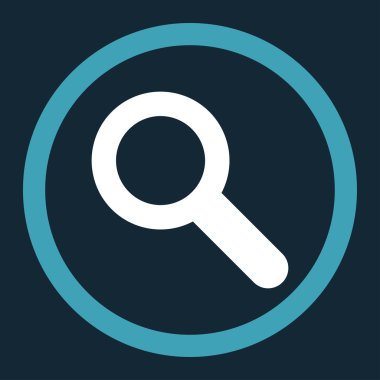 Search flat blue and white colors rounded vector icon