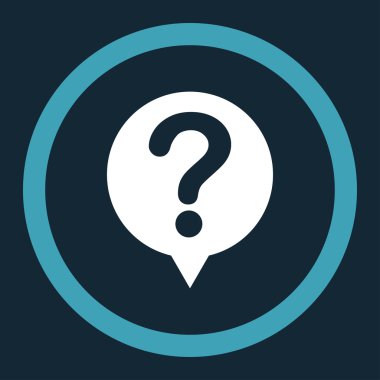 Status flat blue and white colors rounded vector icon