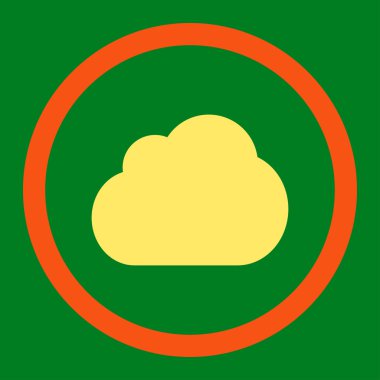 Cloud flat orange and yellow colors rounded vector icon