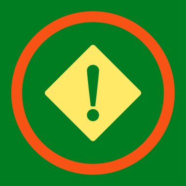 Error flat orange and yellow colors rounded vector icon
