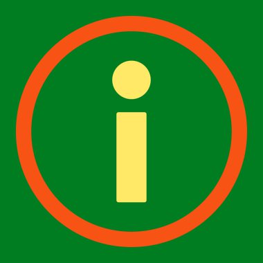 Info flat orange and yellow colors rounded vector icon
