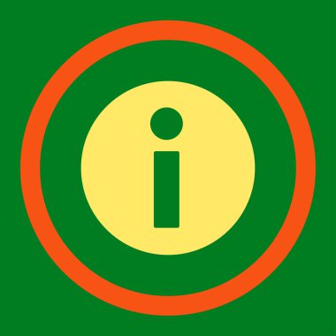 Information flat orange and yellow colors rounded vector icon