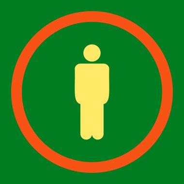 Man flat orange and yellow colors rounded vector icon
