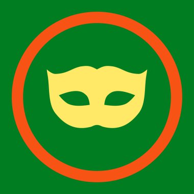 Privacy Mask flat orange and yellow colors rounded vector icon