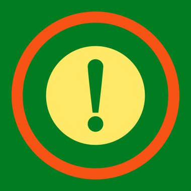 Problem flat orange and yellow colors rounded vector icon