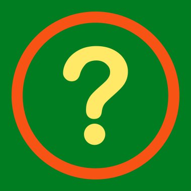 Question flat orange and yellow colors rounded vector icon