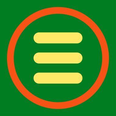 Stack flat orange and yellow colors rounded vector icon