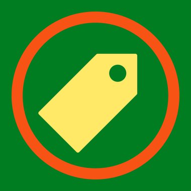 Tag flat orange and yellow colors rounded vector icon