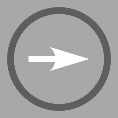 Arrow Axis X flat dark gray and white colors rounded vector icon