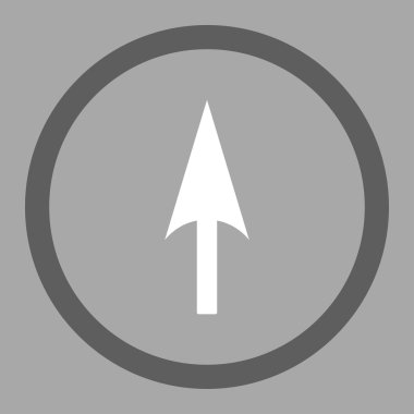 Arrow Axis Y flat dark gray and white colors rounded vector icon