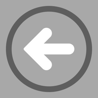 Arrow Left flat dark gray and white colors rounded vector icon