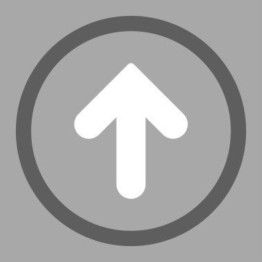 Arrow Up flat dark gray and white colors rounded vector icon