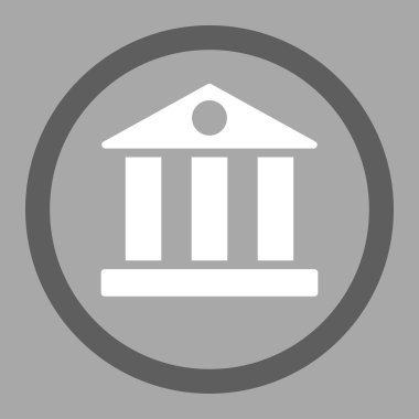 Bank flat dark gray and white colors rounded vector icon