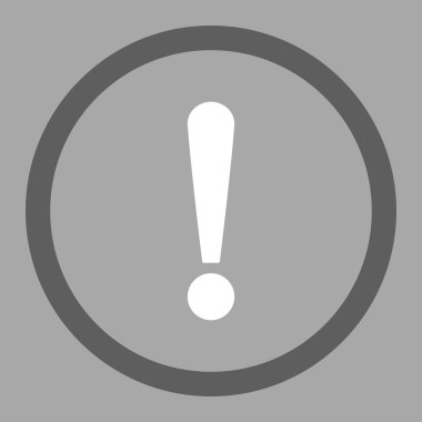 Exclamation Sign flat dark gray and white colors rounded vector icon