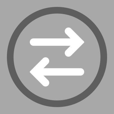 Flip Horizontal flat dark gray and white colors rounded vector icon