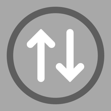 Flip flat dark gray and white colors rounded vector icon