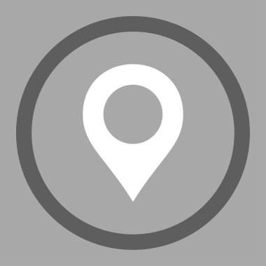 Map Marker flat dark gray and white colors rounded vector icon