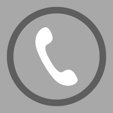 Phone flat dark gray and white colors rounded vector icon