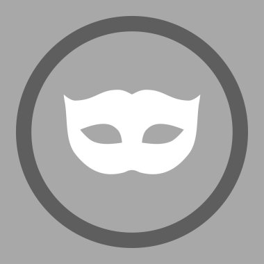 Privacy Mask flat dark gray and white colors rounded vector icon