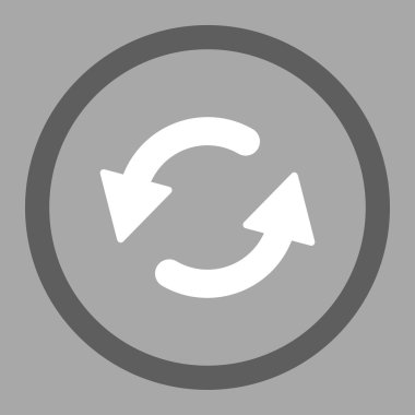 Refresh Ccw flat dark gray and white colors rounded vector icon