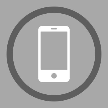 Smartphone flat dark gray and white colors rounded vector icon
