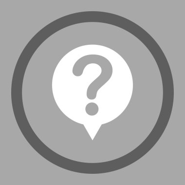 Status flat dark gray and white colors rounded vector icon