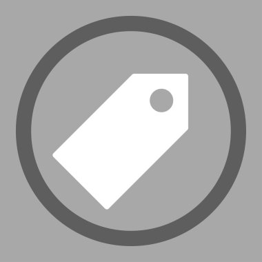 Tag flat dark gray and white colors rounded vector icon