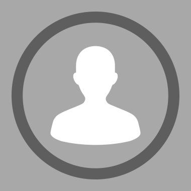 User flat dark gray and white colors rounded vector icon