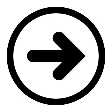 Arrow Right flat black color rounded vector icon