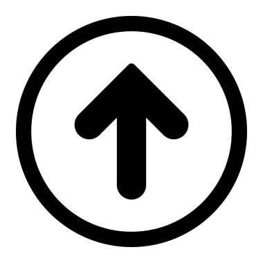 Arrow Up düz siyah renkli yuvarlak vektör simgesi