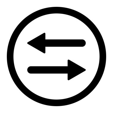 Arrows Exchange flat black color rounded vector icon