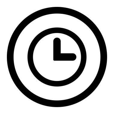 Clock flat black color rounded vector icon