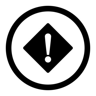 Düz siyah renk yuvarlanmış vektör simgesi hatası