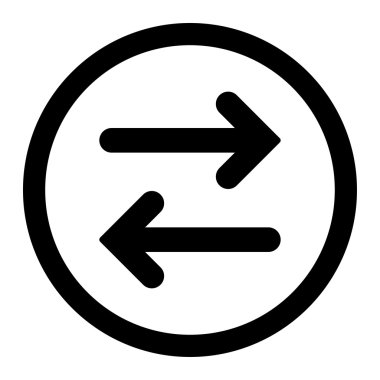 Flip Horizontal flat black color rounded vector icon