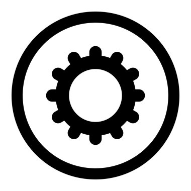 Düz siyah renkli yuvarlak vektör simgesi