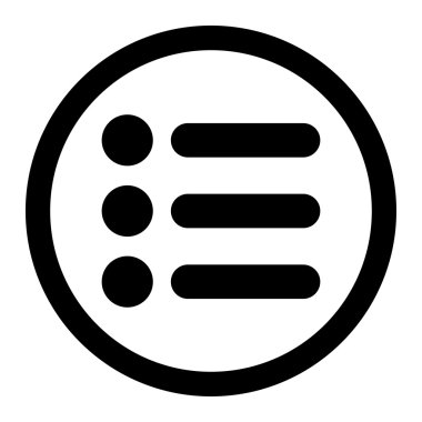 Items flat black color rounded vector icon