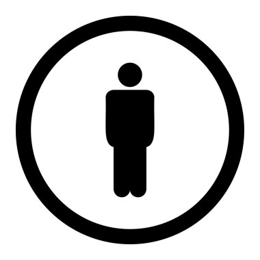Man flat black color rounded vector icon