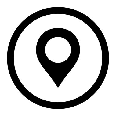 Map Marker flat black color rounded vector icon