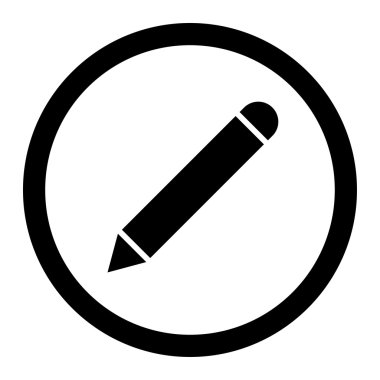 Pencil flat black color rounded vector icon