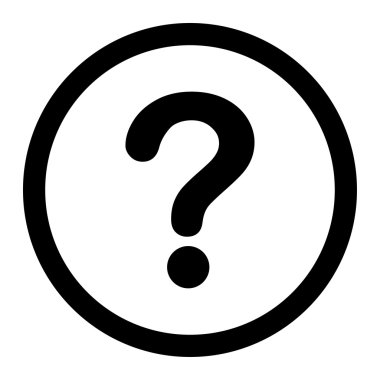 Question flat black color rounded vector icon